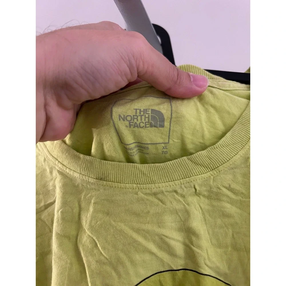 The North Face Mens XL Lime Green Never‎ Stop Exploring Mountain Graphic T-Shirt